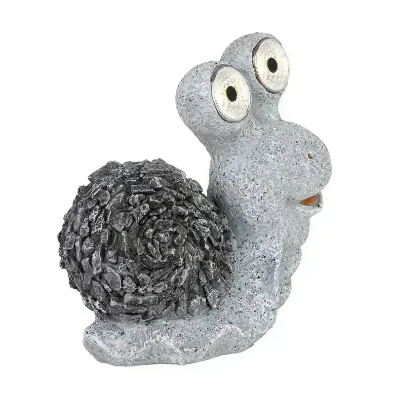 Solárne led svietidlo SIVÝ SLIMÁK 2xLED, IP44, výška: 20cm