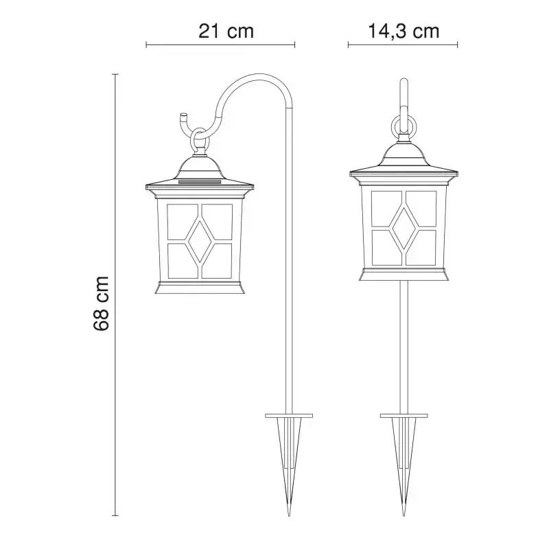 Solárny led lampáš zapichovací čierny s efektom horiacej sviečky IP44