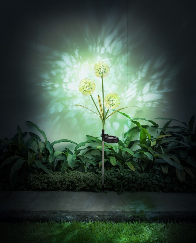 Solárne zapichávacie led svietidlo žlté kvety 3xLED 0,06W 3V/5000K IP44