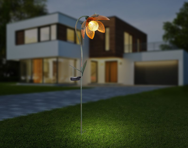 Solárne zapichávacie led svietidlo LOTOS zeleno-zlatá LED/0,06W/3,2V/6500K IP44, výška: 90cm