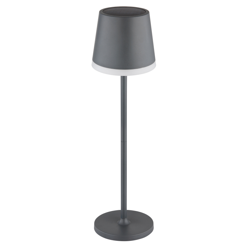 Solárne stolové led svietidlo antracitové 10xLED 0,06W/3V/3000K, IP44