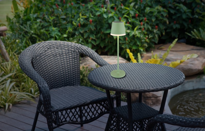 Solárne stolové led svietidlo zelené 10xLED 0,06W/3V/3000K, IP44