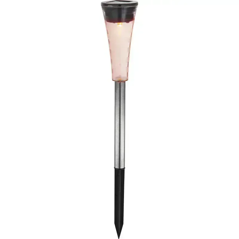 Solárne nerezové led svietidlo 1xRGB LED 0,06W/3,2V IP44, výška: 27cm, set 5ks