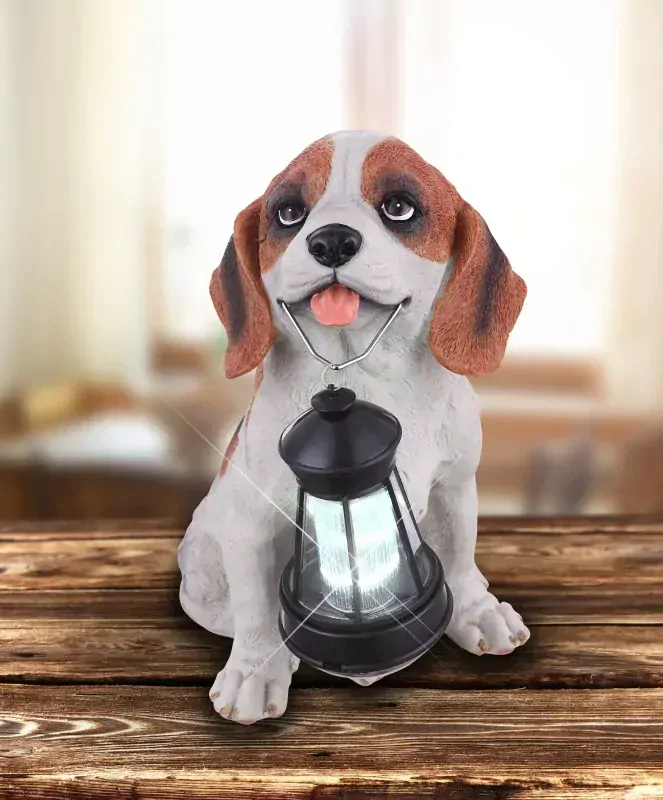 Solárne led svietidlo bielo-hnedý pes 1xLED/0,06W IP44