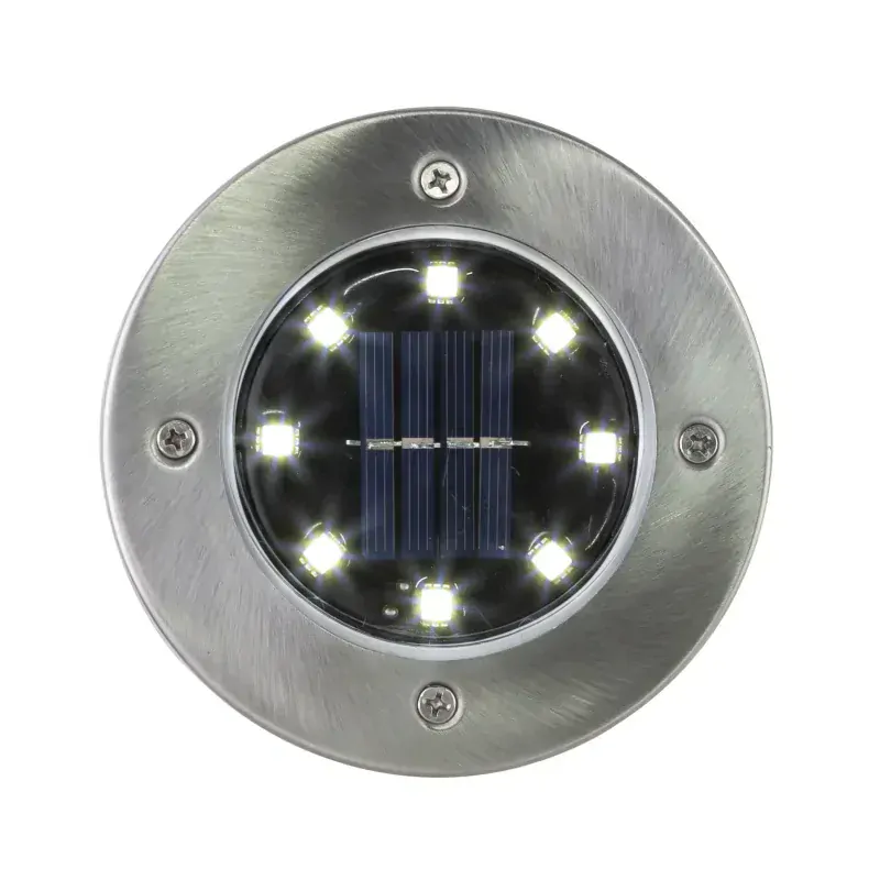 Solárne nerezové led svietidlo set 2ks so zapichovacím hrotom 8LED/0.1W/3V IP44