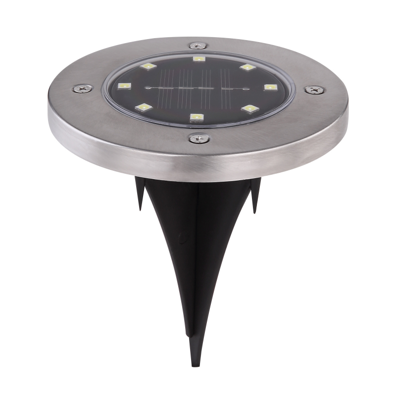 Solárne nerezové led svietidlo set 4ks so zapichovacím hrotom 8LED//3V/6500K IP44