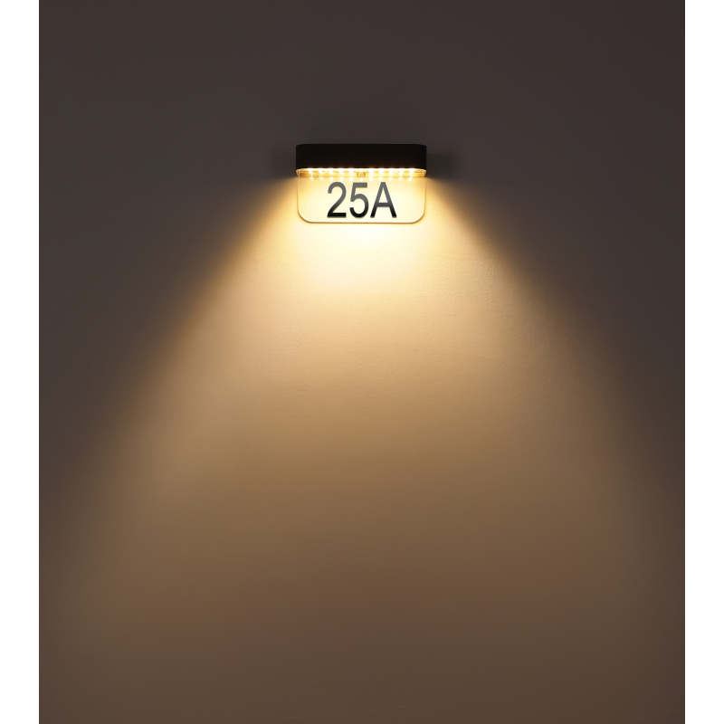 Solárne nástenné led svietidlo číslo domu so senzorom LED/6W/3000K IP54