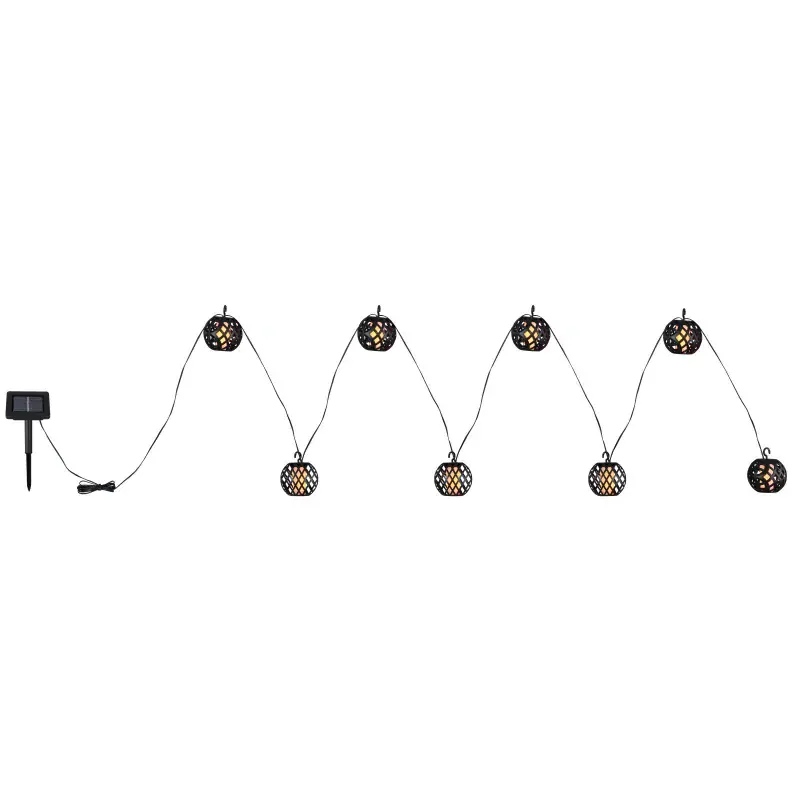 Solárna reťaz s guľkami 98xLED/1700K s efektom ohňa/0,1W/3V IP44, 4,1m
