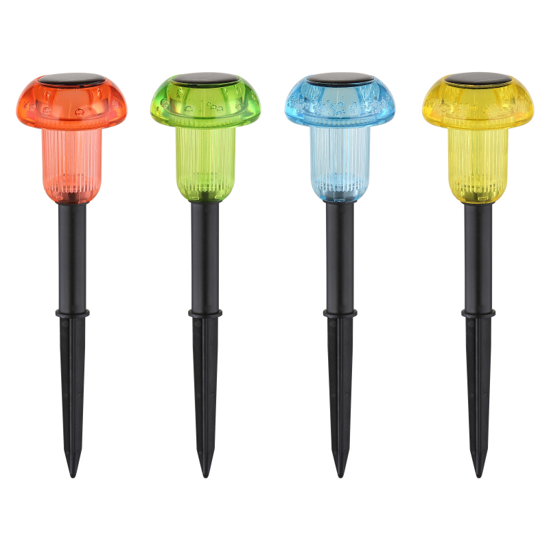 Solárne led svietidlá farebné LED 0,05W/3V IP44, výška: 13,7cm, set 4ks