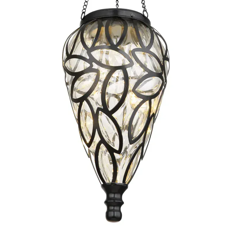 Solárne svietidlo kvapka priehľadná na zavesenie 15xLED/0,06W/3200K IP44