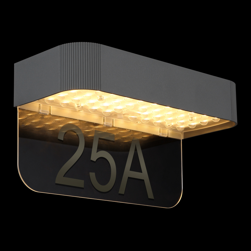 Solárne nástenné led svietidlo číslo domu so senzorom LED/6W/3000K IP54