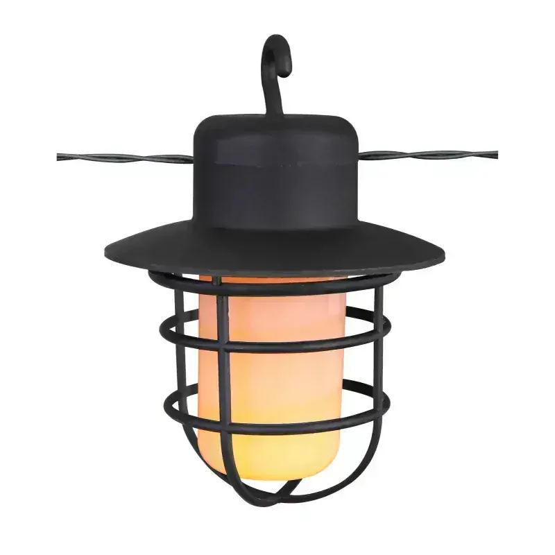 Solárna reťaz s lampášikmi 100xLED oranžová s efektom ohňa/0,1W/3V/1700K IP44, 3,15m