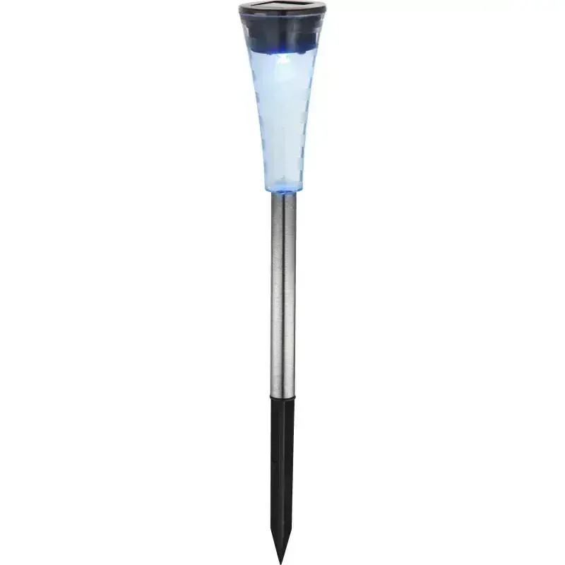 Solárne nerezové led svietidlo 1xRGB LED 0,06W/3,2V IP44, výška: 27cm, set 5ks