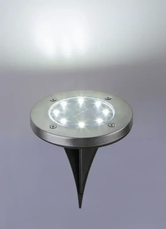 Solárne nerezové led svietidlo set 2ks so zapichovacím hrotom 8LED/0.1W/3V IP44