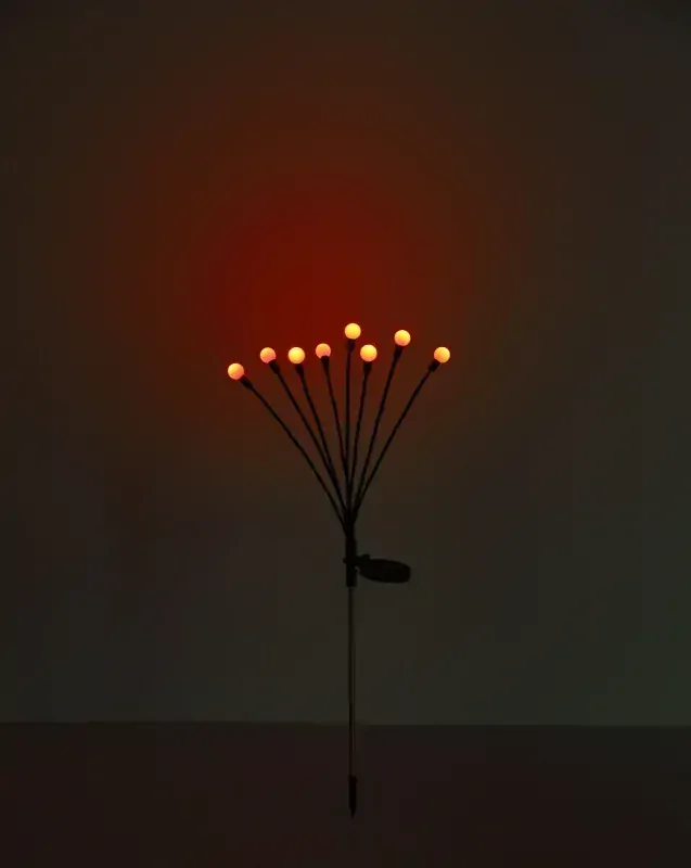 Solárna zapichávacia dekorácia vetva s guličkami 8xRGB LED, IP44, výška: 70cm