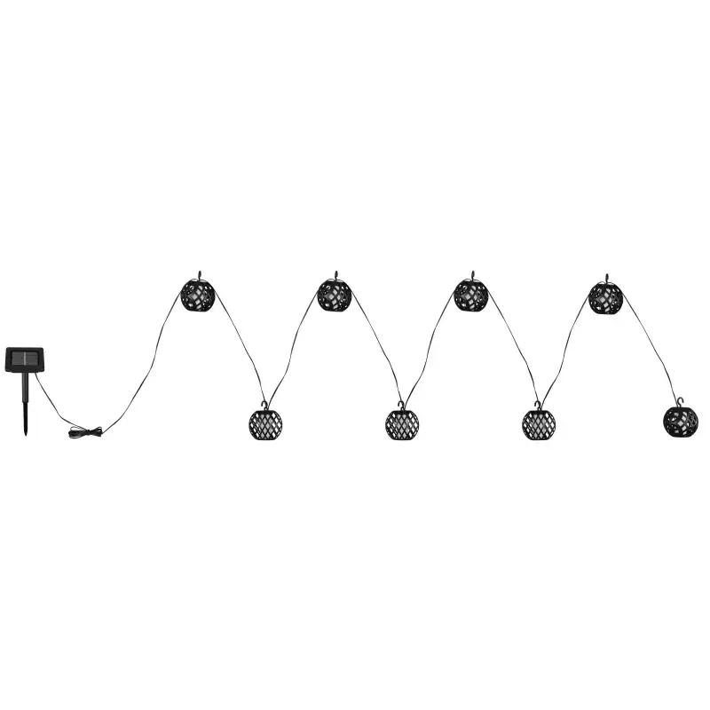 Solárna reťaz s guľkami 98xLED/1700K s efektom ohňa/0,1W/3V IP44, 4,1m