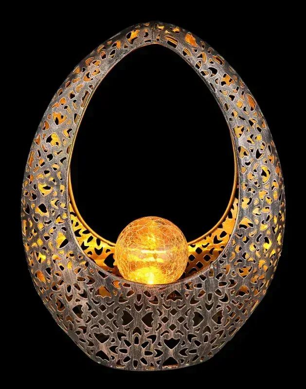 Solárne led svietidlo bronzové s dekoratívnym razením  a guľou 1xLED/0,06W/3V/3000K IP44