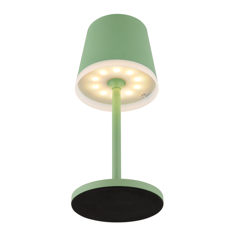 Solárne stolové led svietidlo zelené 10xLED 0,06W/3V/3000K, IP44