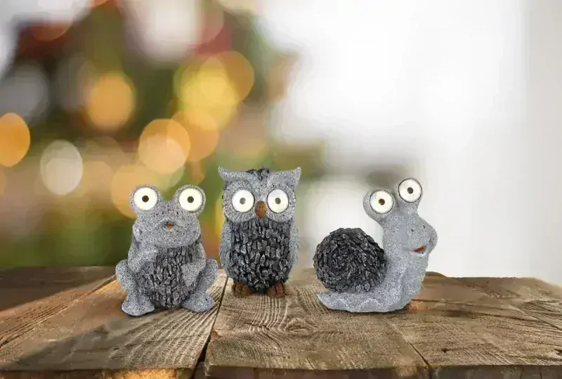 Solárne led svietidlo SIVÝ SLIMÁK 2xLED, IP44, výška: 20cm