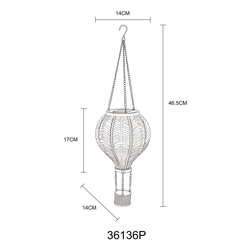 Solárne svietidlo teplovzdušný balón ružový na zavesenie s efektom ohňa 20xLED/3V/1600K IP44