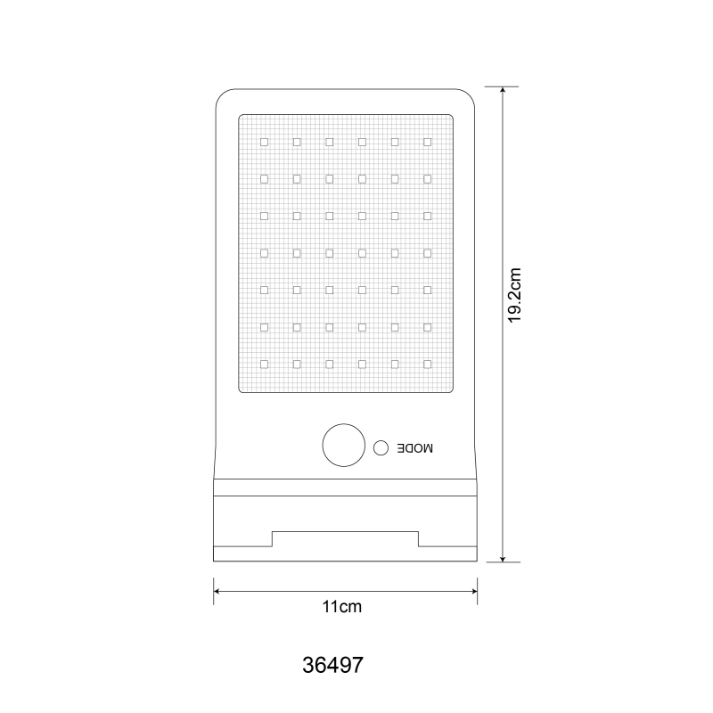 Solárne led svietidlo čierne so senzorom 42xLED 0,2W/3V/13000K IP44