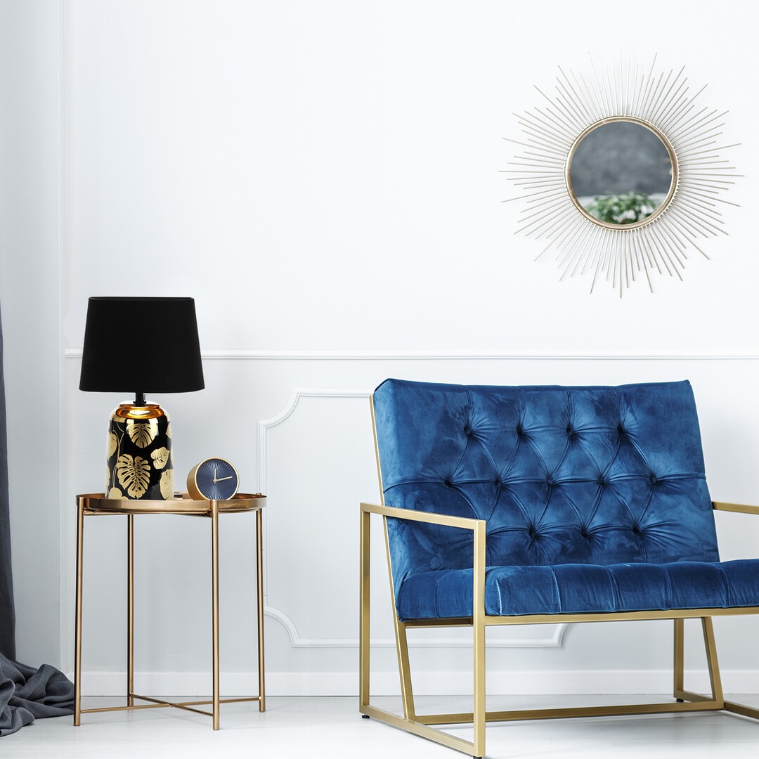 SONAL keramická nočná lampa čierna/zlatá 1xE14/40W, výška: 30cm