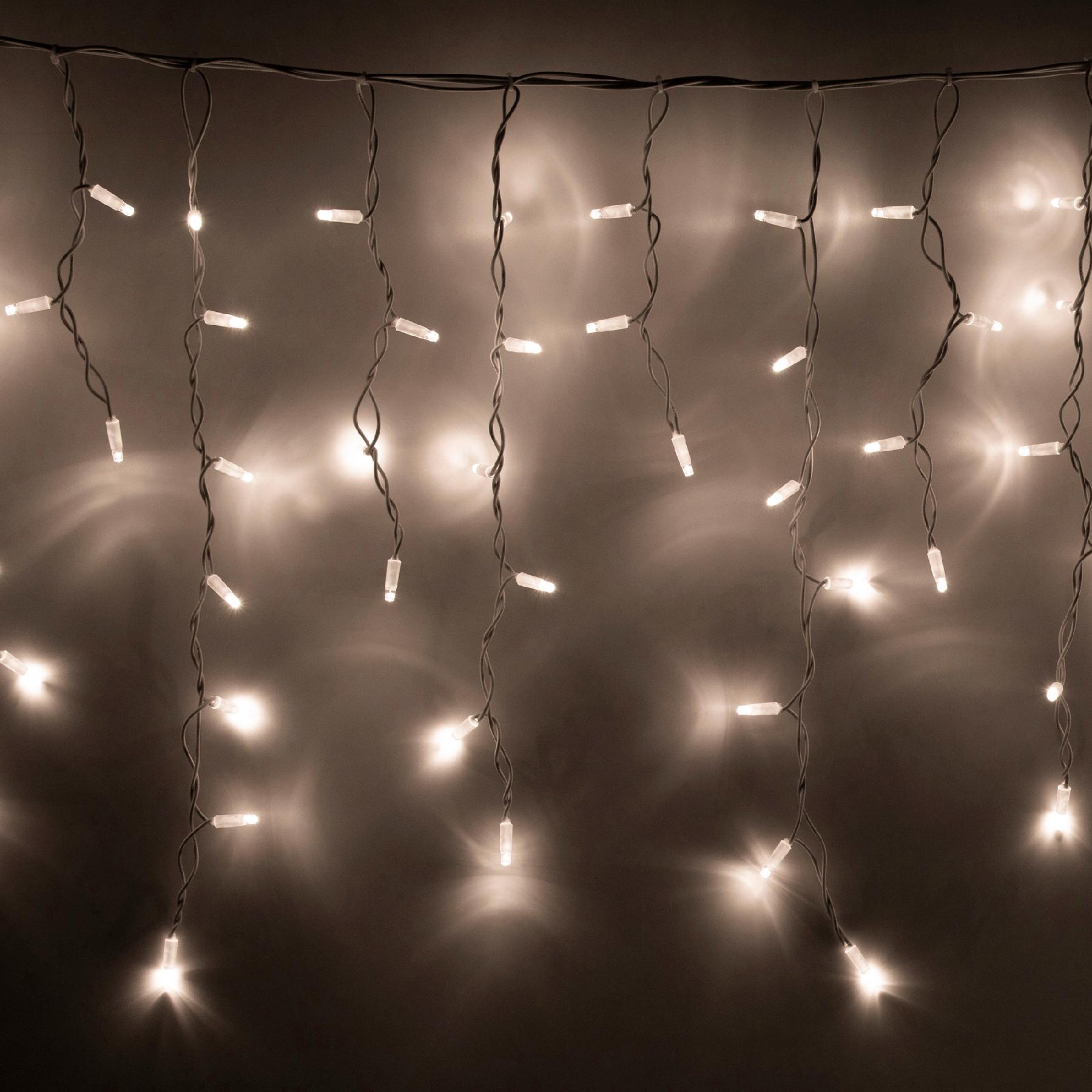 Spájateľný vonkajší záves biely kábel 200LED teplá biela, 4m