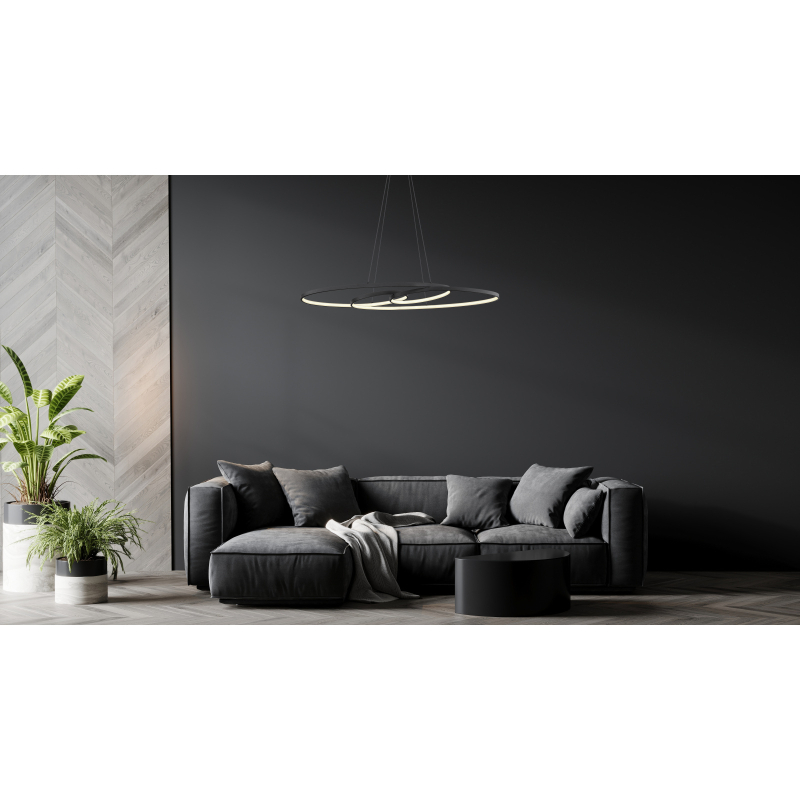SPIRA závesné svietidlo čierne LED 39W/CCT, 120x100x36cm