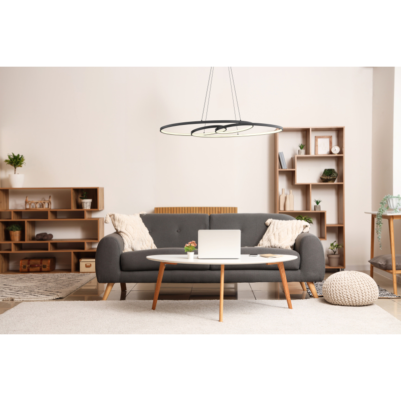 SPIRA závesné svietidlo čierne LED 39W/CCT, 120x100x36cm