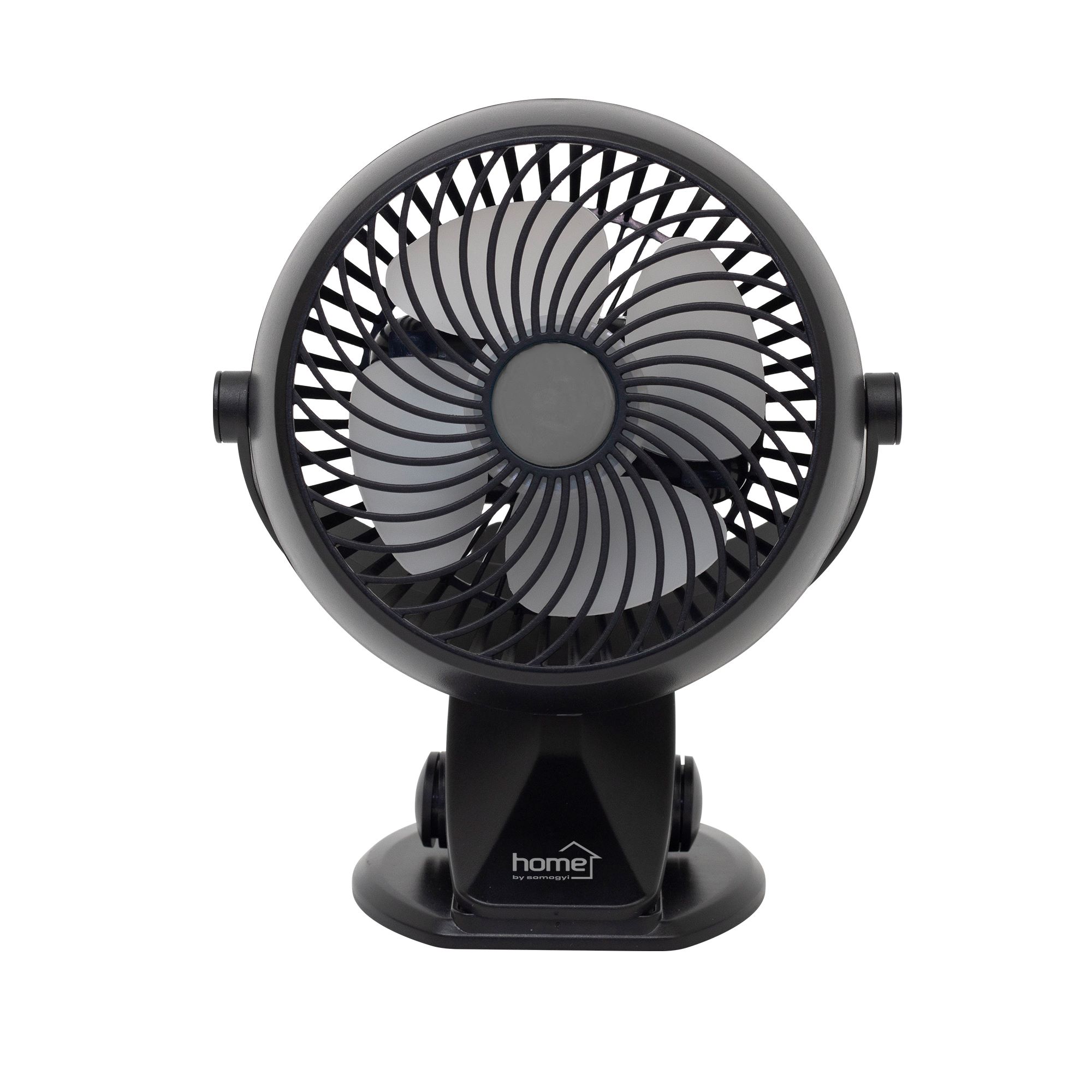 Akumulátorový štipcový ventilátor čierny, priemer 10cm