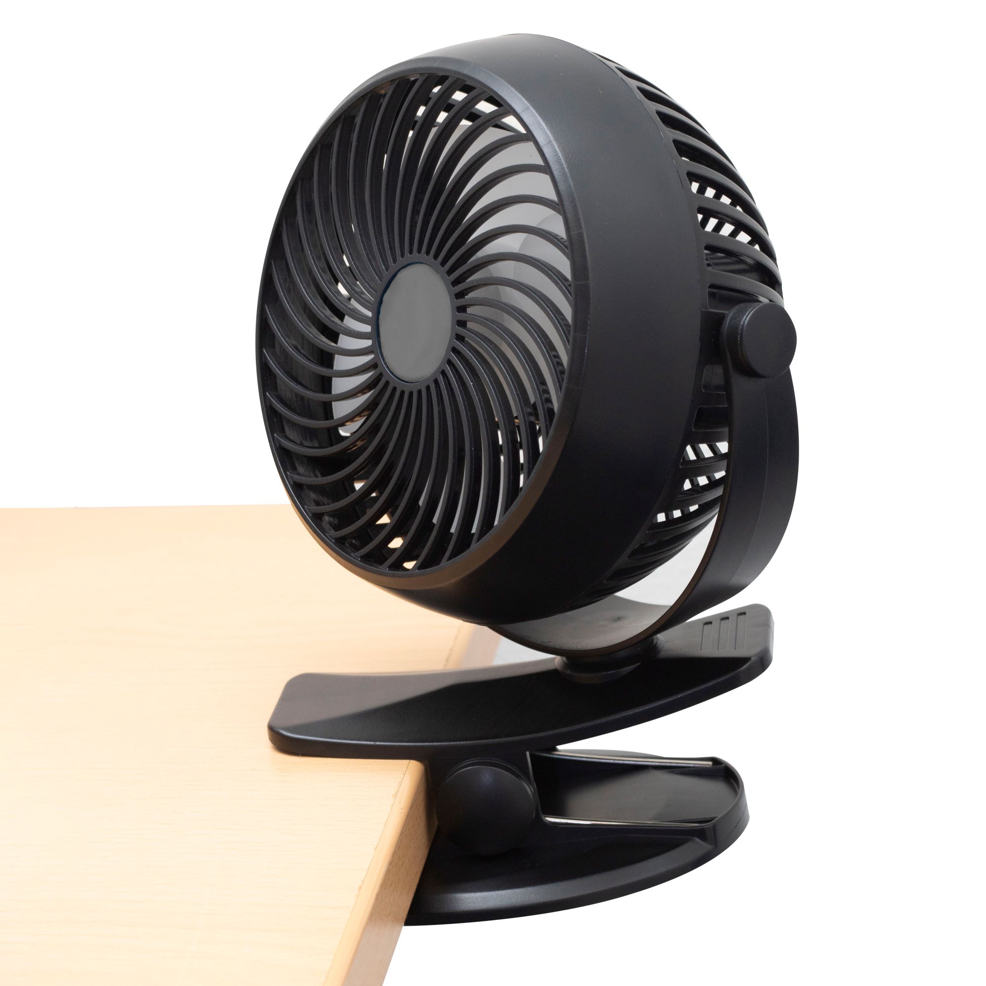 Akumulátorový štipcový ventilátor čierny, priemer 10cm