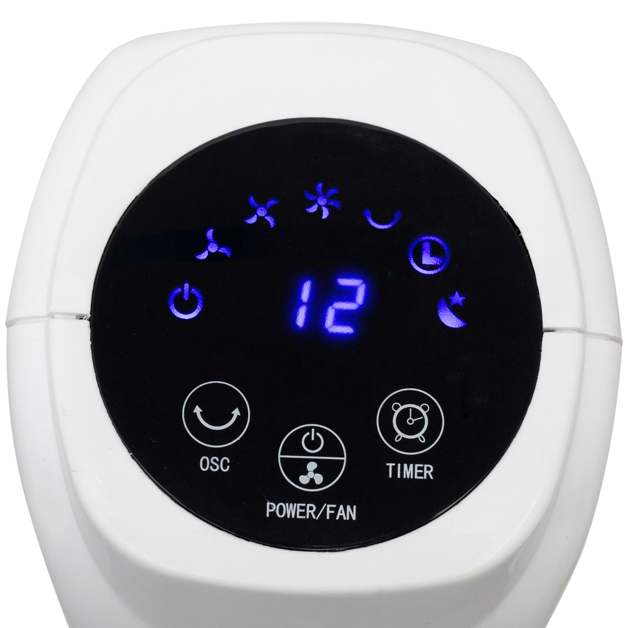 Stĺpový ventilátor biely 45W, výška: 79cm s diaľkovým ovládaním