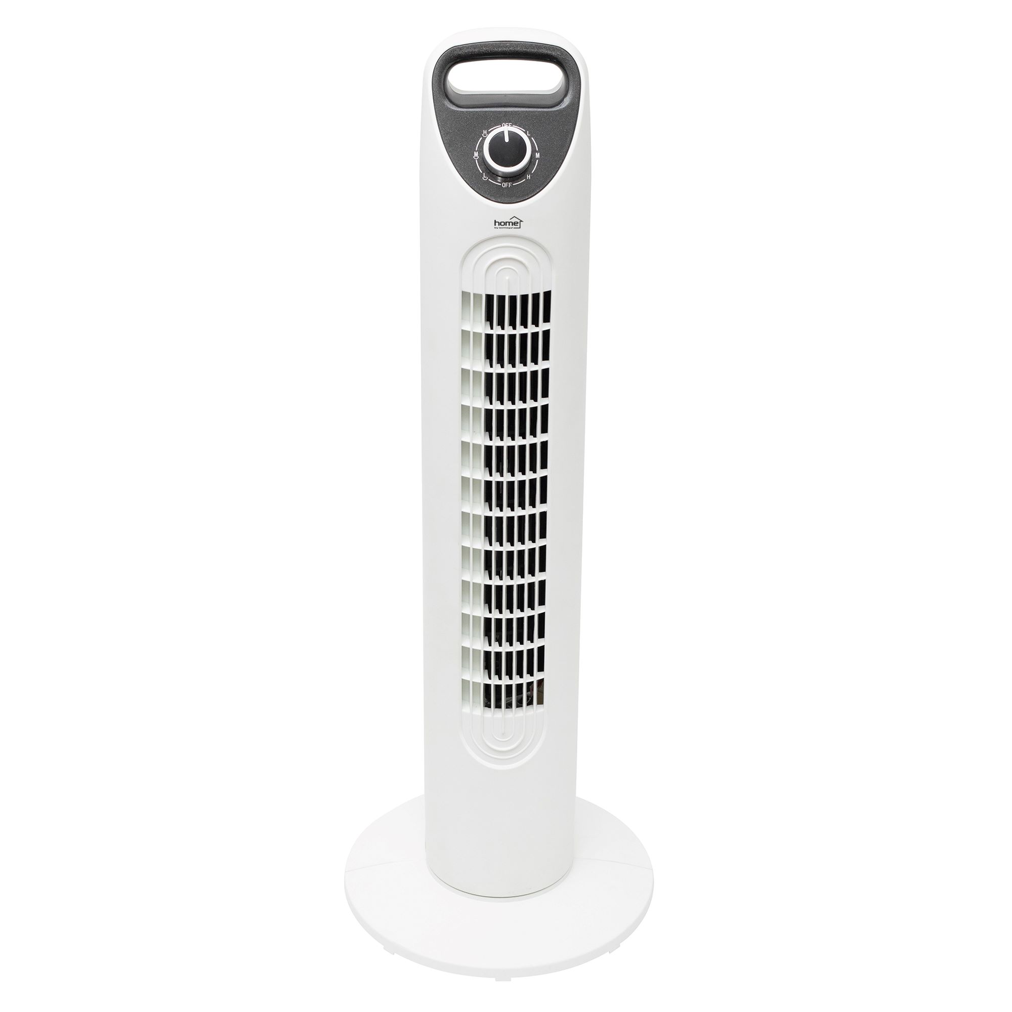 Stĺpový ventilátor bielo-čierny 45W, výška: 79cm