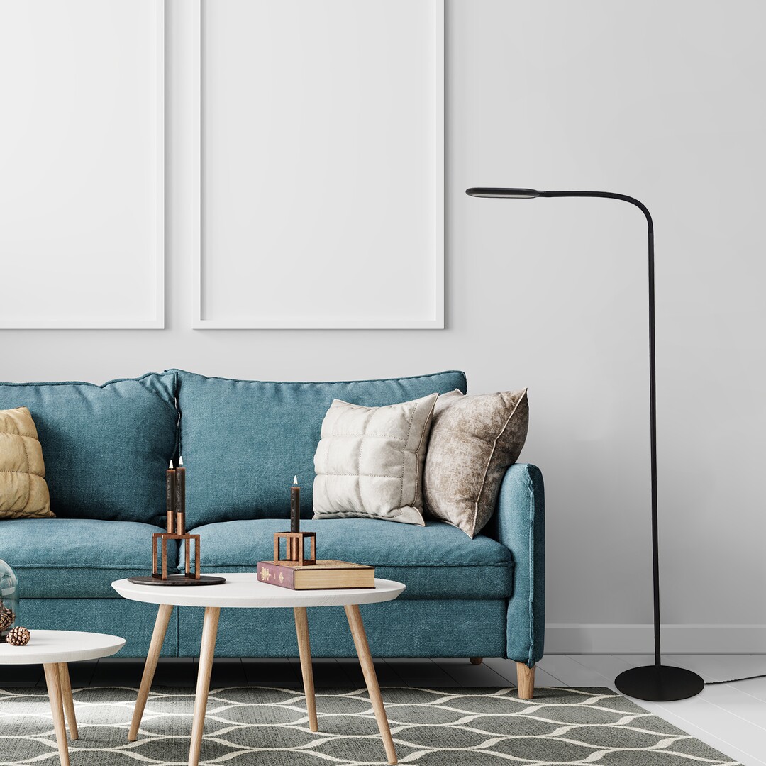 ADELMO ledková dotyková stmievateľná stojanová lampa čierna LED/10W/3000-6000K, výška: 140cm