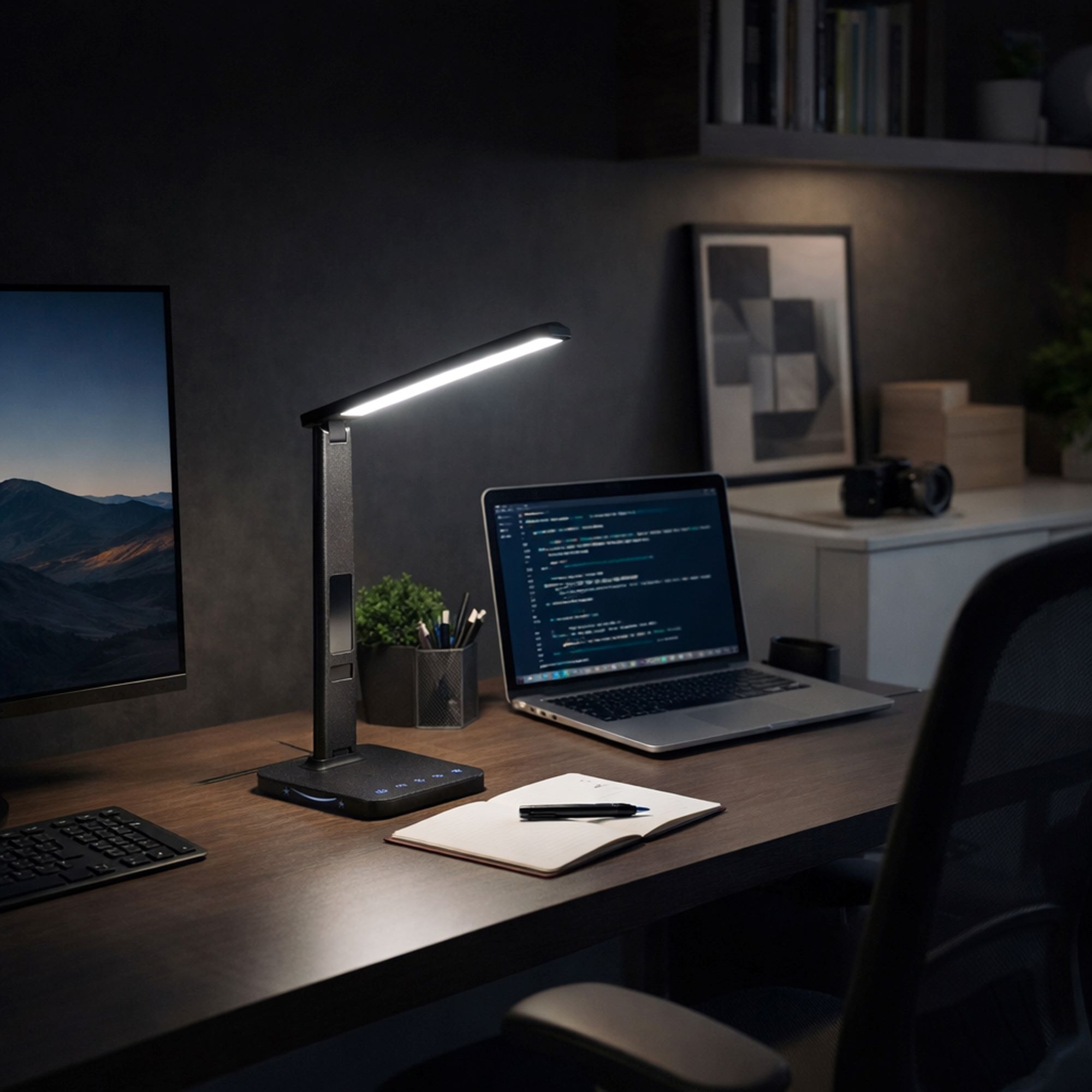 WEST stmievateľná stolná led lampa čierna 8W, CCT 3000K-6000K