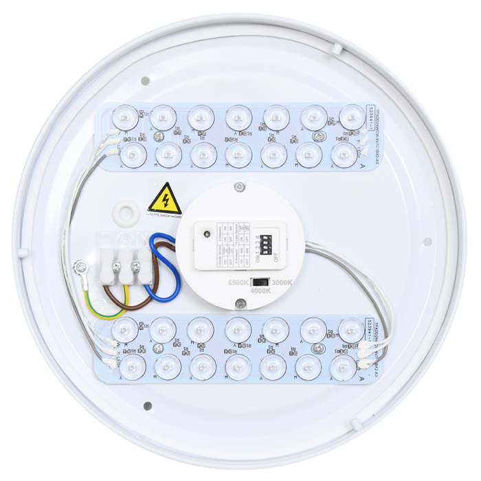 LINA stropné/nástenné LED svietidlo 12W/CCT 3000K-6000K s mikrovlným HF senzorom, priemer: 26cm, IP44