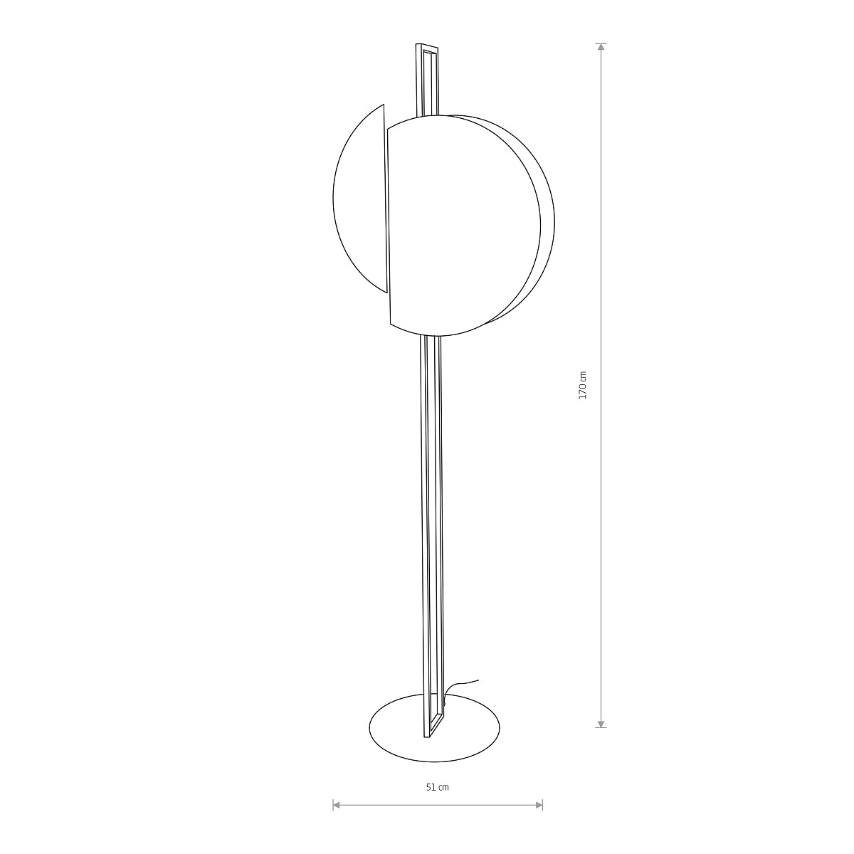SUNSET LED stojanová lampa tmavé drevo/zlatá/čierna 2xGX53/12W, výška: 170cm