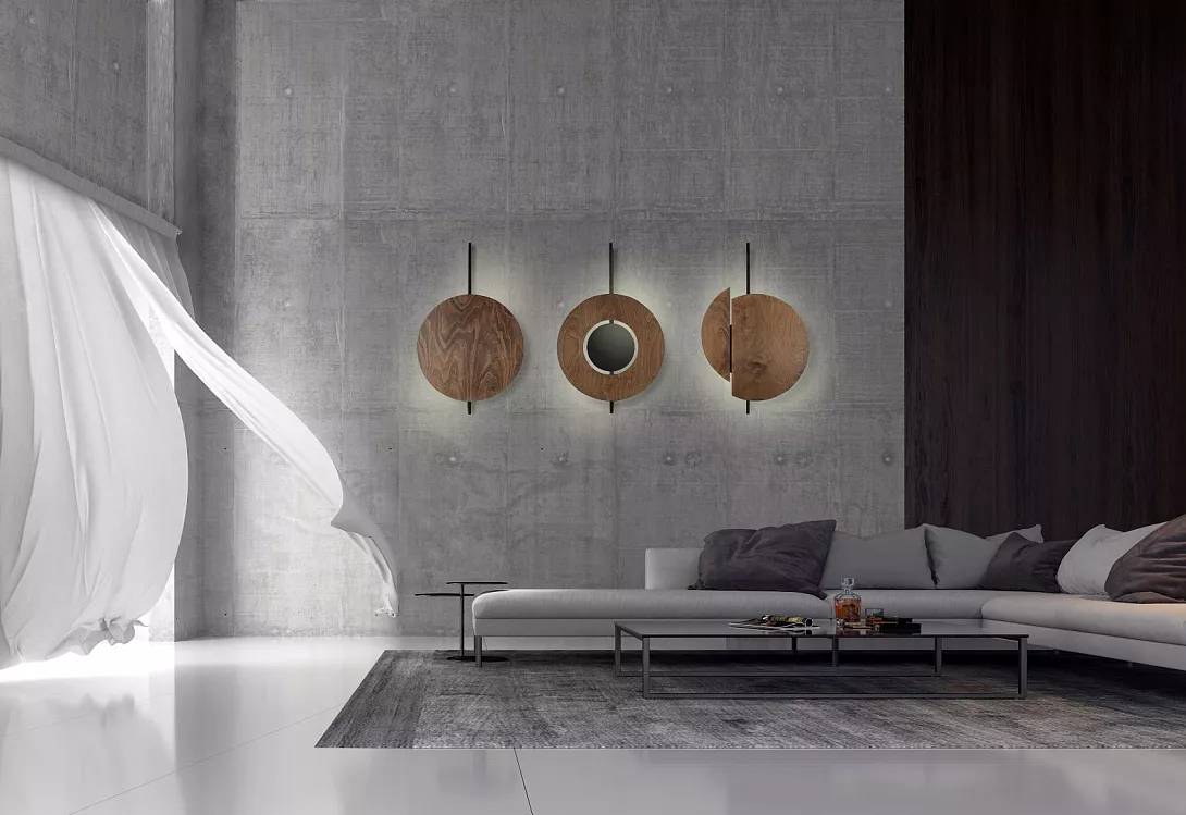 SUNSET C nástenné ledkové svietidlo tmavé drevo/čierna 2xGX53/12W, 80x51cm