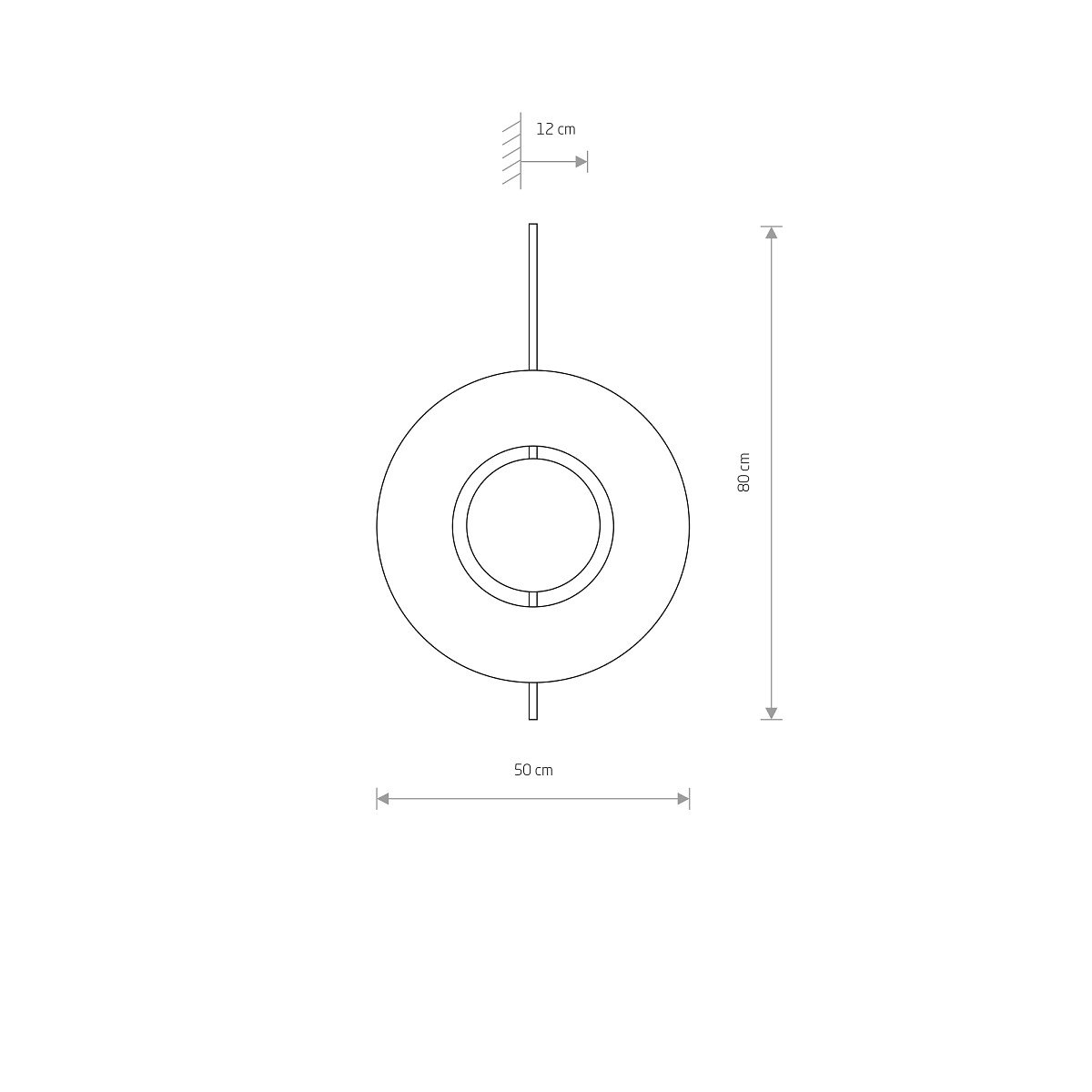 SUNSET A nástenné ledkové svietidlo tmavé drevo/čierna 2xGX53/12W, 80x50cm