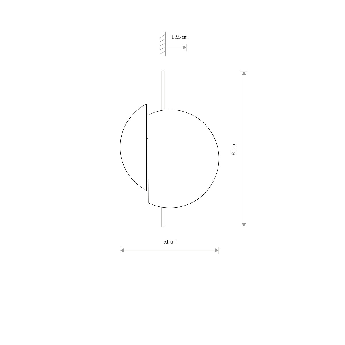 SUNSET C nástenné ledkové svietidlo tmavé drevo/čierna 2xGX53/12W, 80x51cm