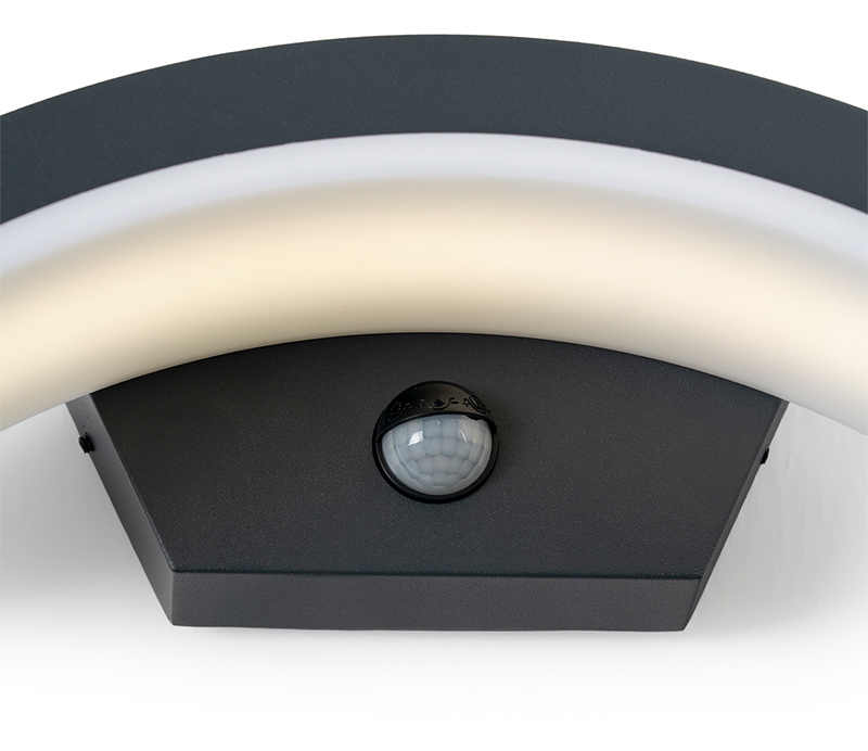 STYL 2 nástenné svietidlo antracit s PIR senzorom LED/8W/4000K  IP44