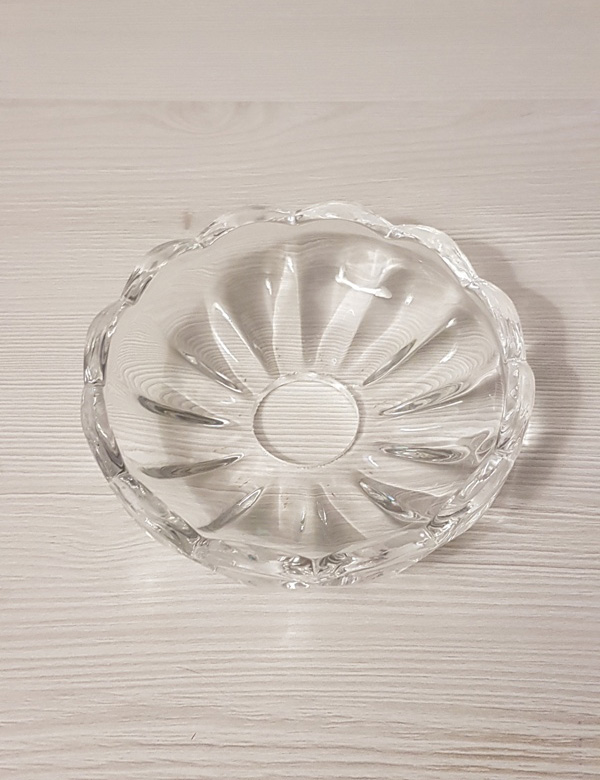 Sklenené tienidlo číre tanierik MAESTRA, mont. otvor 3cm (pre objímku E14), priemer: 12cm