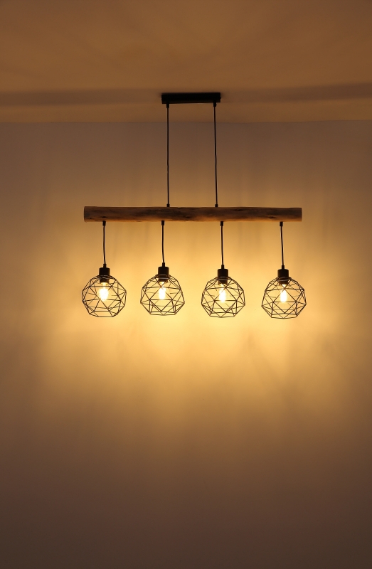 THEODOR visiaci luster kov/drevo 4xE27/60W