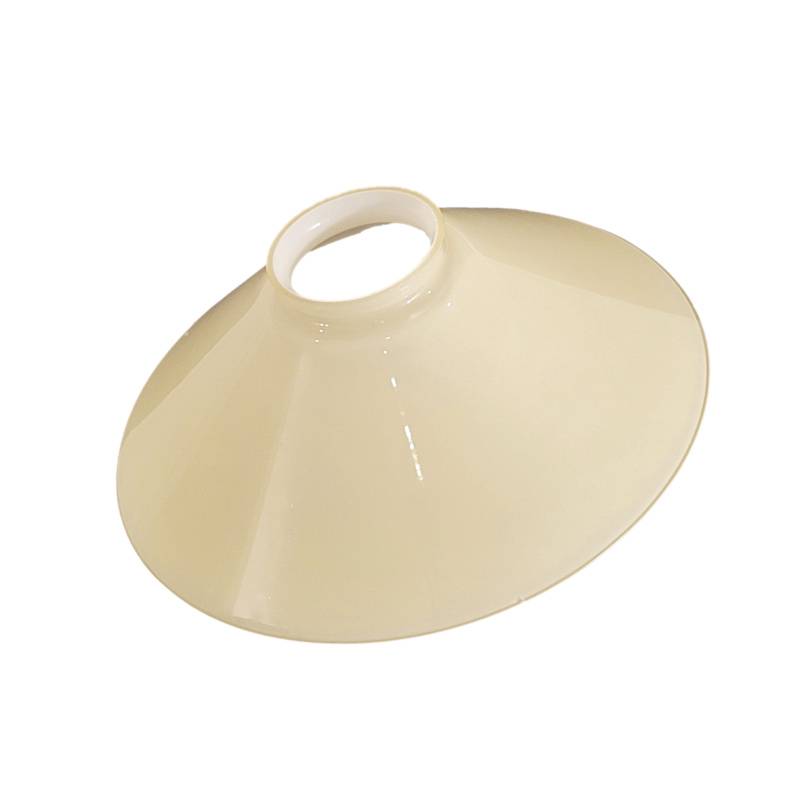 Sklenené tienidlo lesklé béžové s hrdlom, priemer 20cm, montážny otvor: 5,7cm 