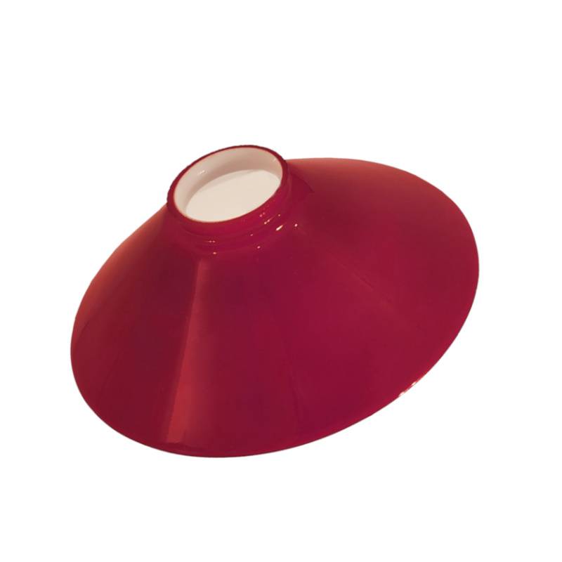 Sklenené tienidlo lesklé červené s hrdlom, priemer 20cm, montážny otvor: 5,7cm 