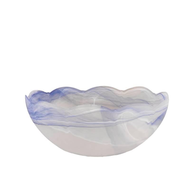 Sklenené tienidlo číre s modrým alabastrom s otvorom pre závit E27 (4,2cm) priemer: 35cm