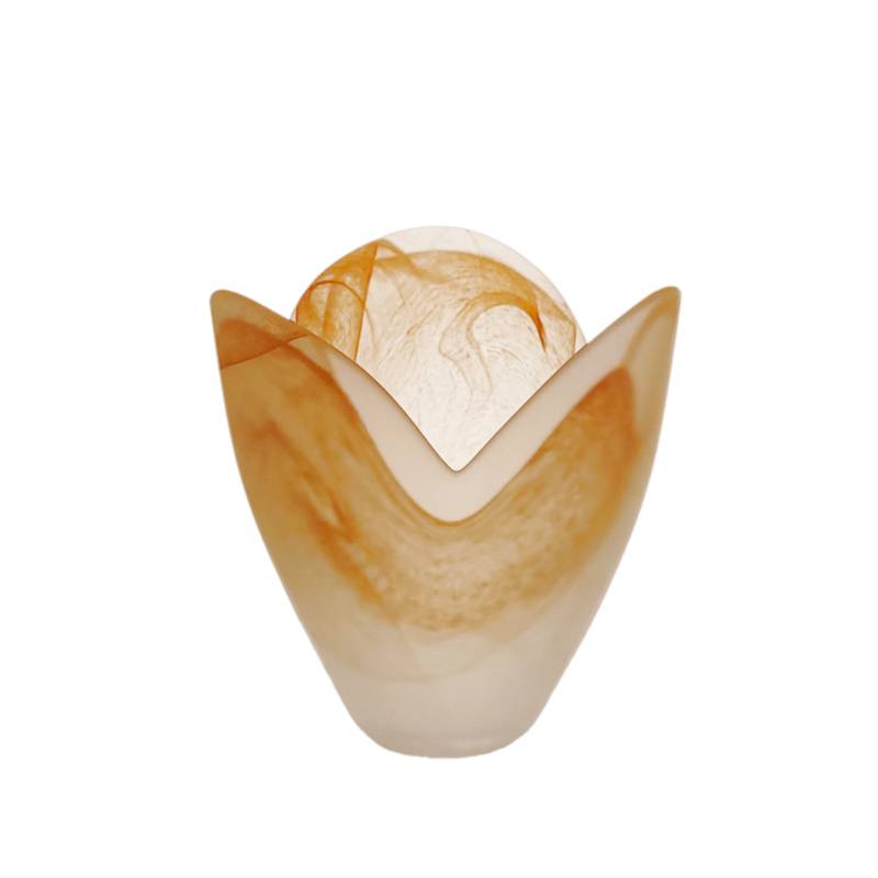 Náhradné tienidlo pre závit E14 (30mm) bielo-jantárový alabaster, priemer: 9cm