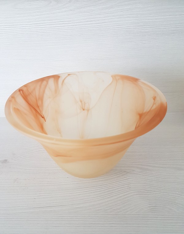 Rustic sklenené tienidlo hnedý alabaster mont. otvor 1cm, priemer tienidla: 17,7cm 