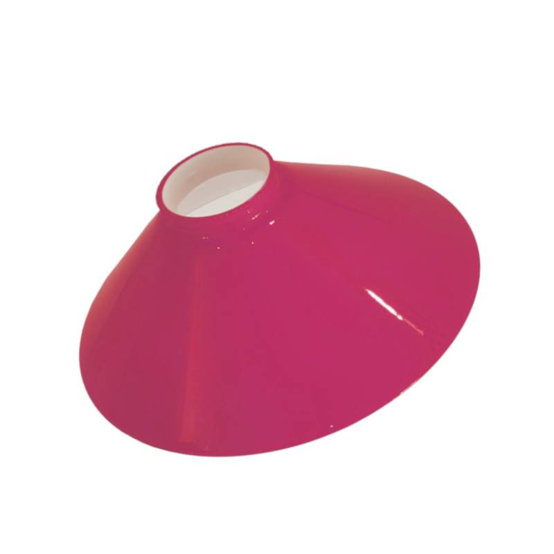 Sklenené tienidlo lesklé ružové s hrdlom, priemer 20cm, montážny otvor: 5,7cm 