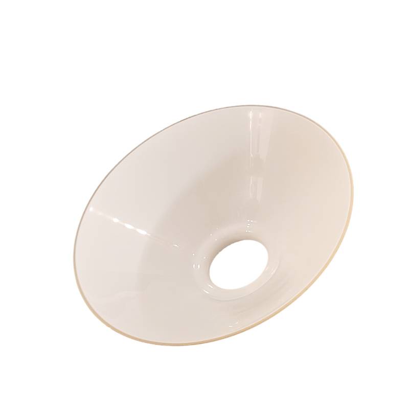 Sklenené tienidlo lesklé béžové s hrdlom, priemer 20cm, montážny otvor: 5,7cm 